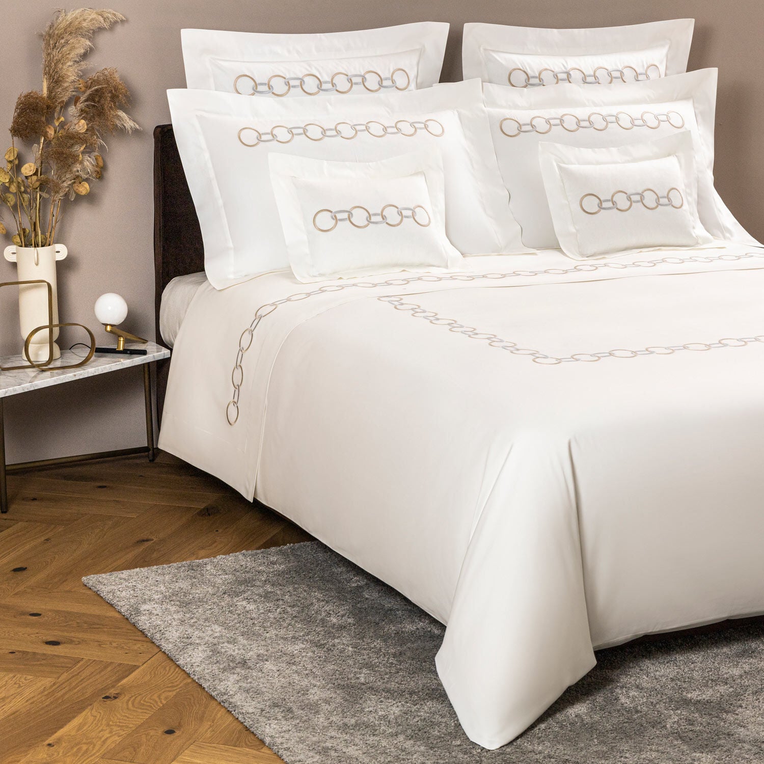 Links Embroidered Pillow Case Sham