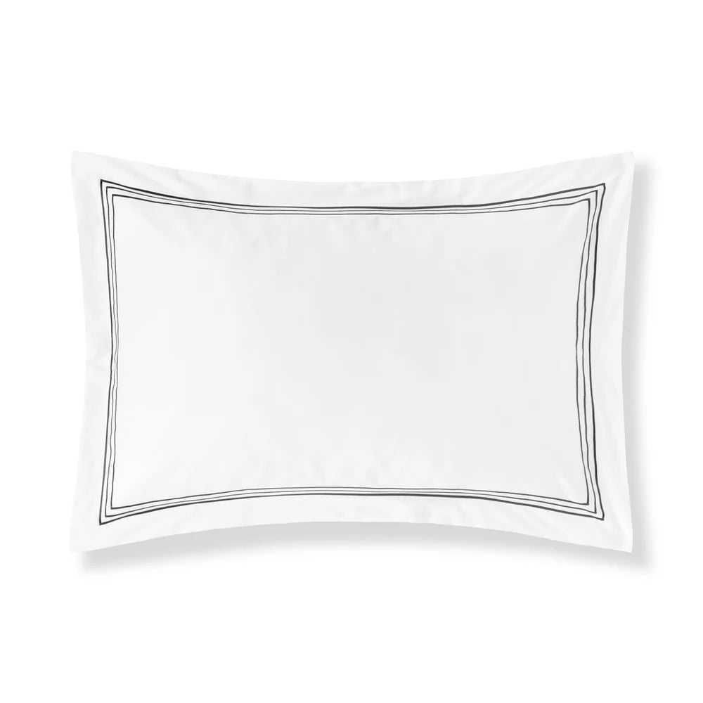 Alvorada grey pillocase sham on a white background