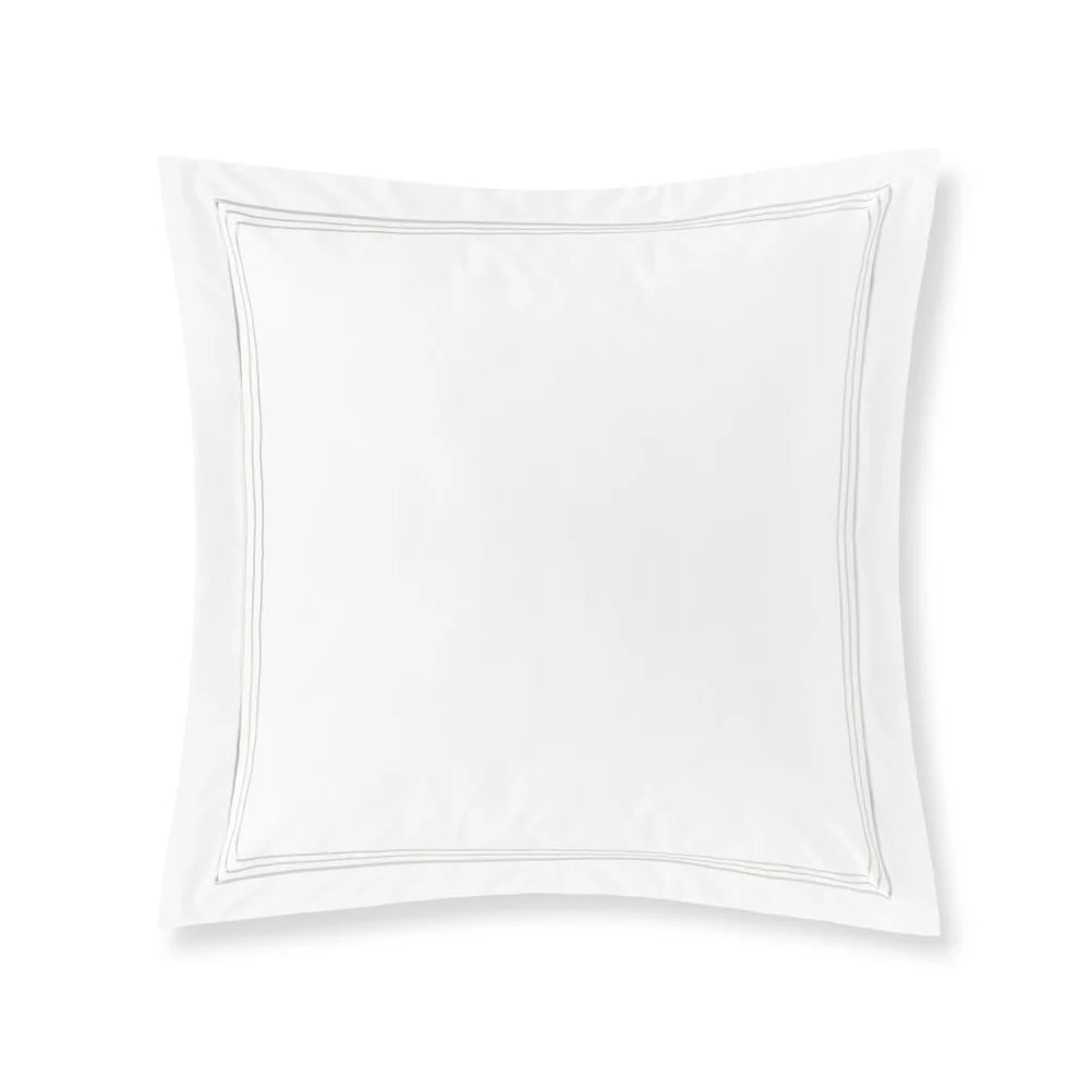 Alvorada sand euro pillocase sham on a white background