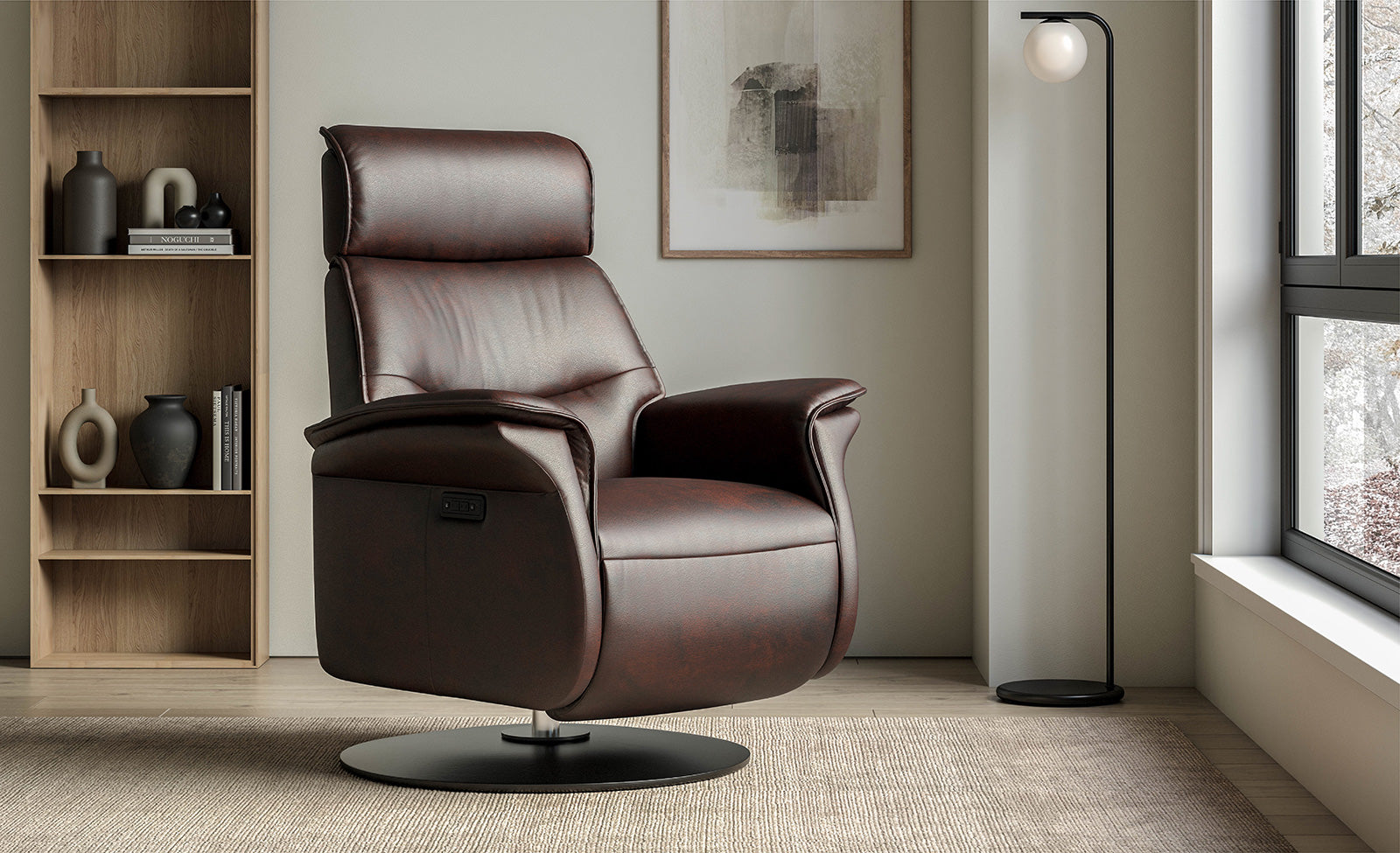 Sedona Advanced Relaxer XL in a bedroom setting with light coming from the indow