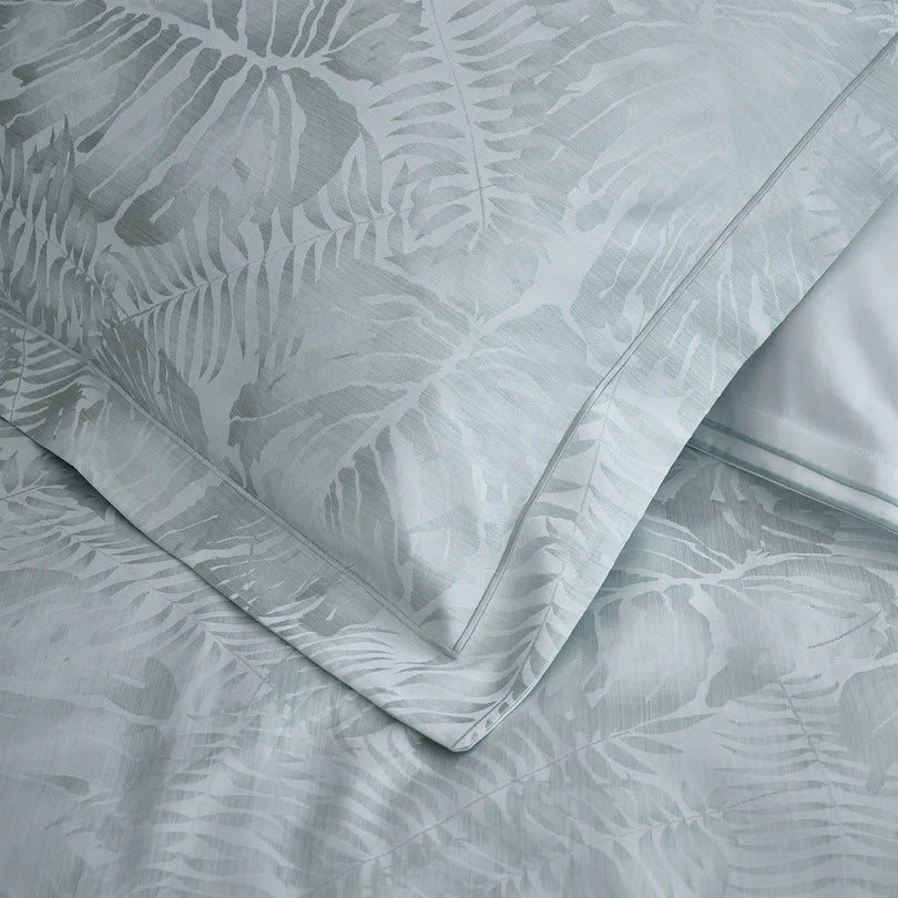 Close up of copacabana pillowcase sham and duvet cover
