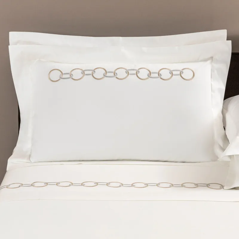 Links Embroidered Pillow Case Sham